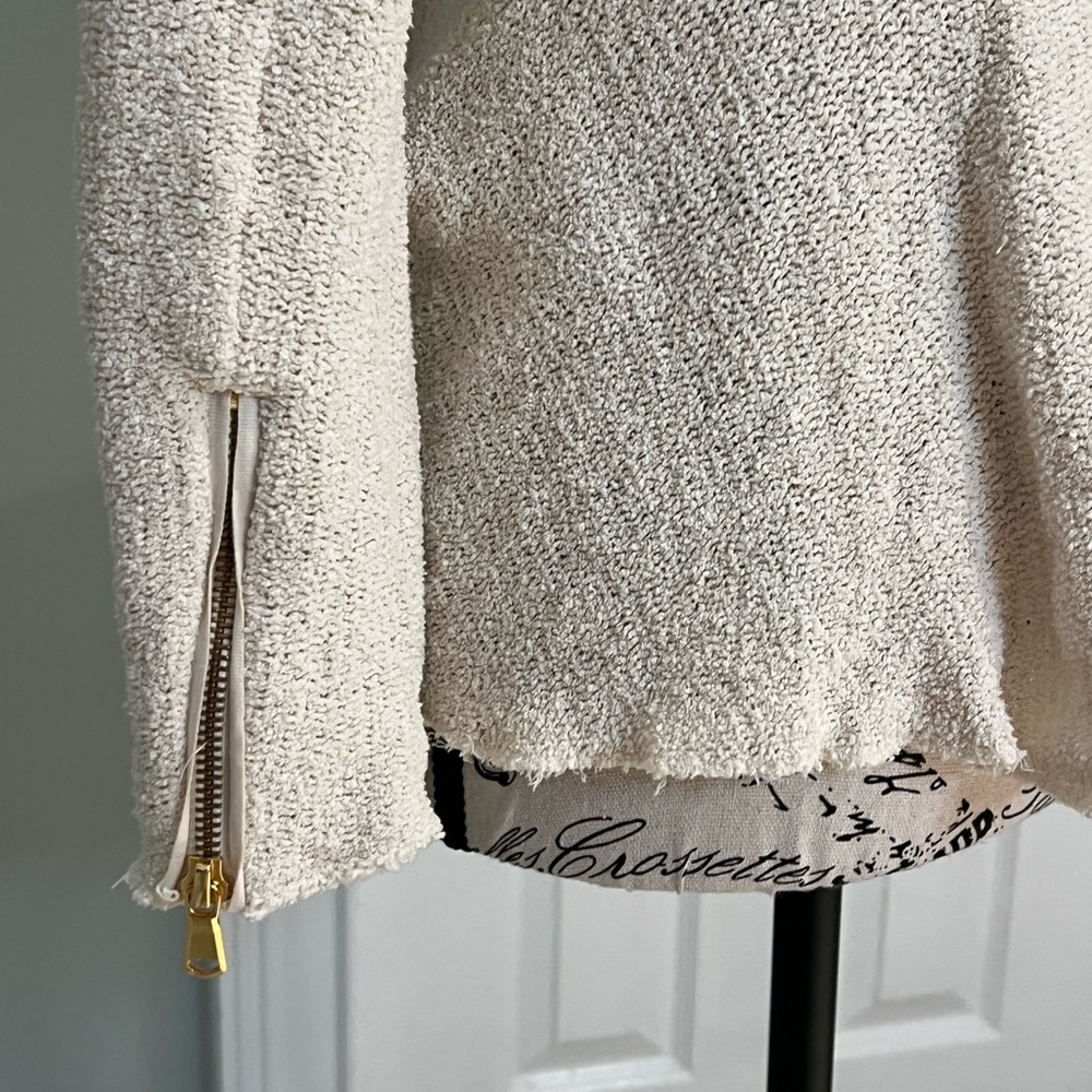 Zara Peplum Knit Jacket/Blazer | Cream | Preowned - Picture 5 of 13